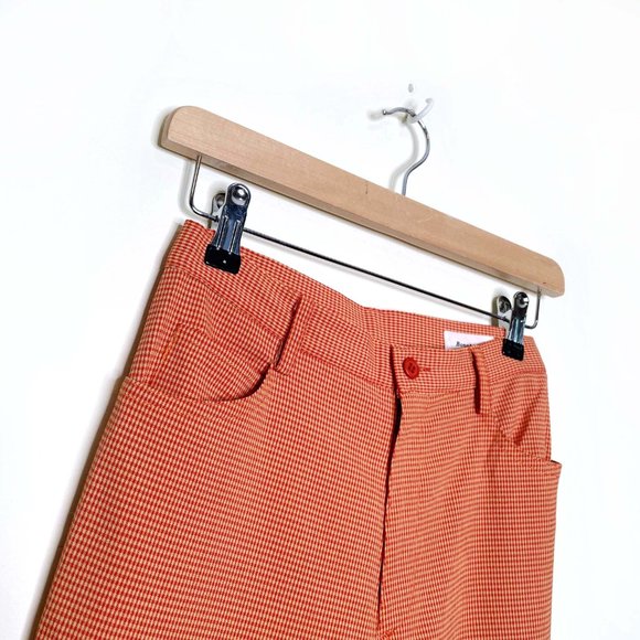 ⚡️SOLD⚡️ vintage 70s bonappétite orange gingham plaid flare pants - size 1 - Picture 5 of 5
